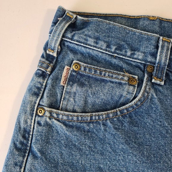 Carhartt Relaxed Fit Jeans Men's Size 46x32 Blue Denim Work - Picture 7 of 13